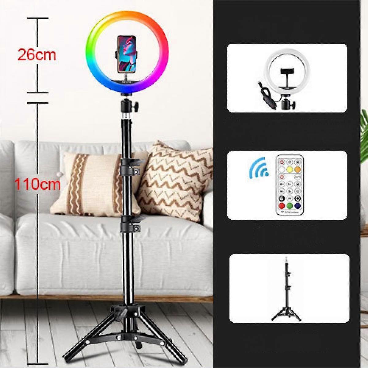 10 Inch Fill Light Rgb Lights Desktop Selfie Ring Light Led Seven Color Beauty Fill Light
