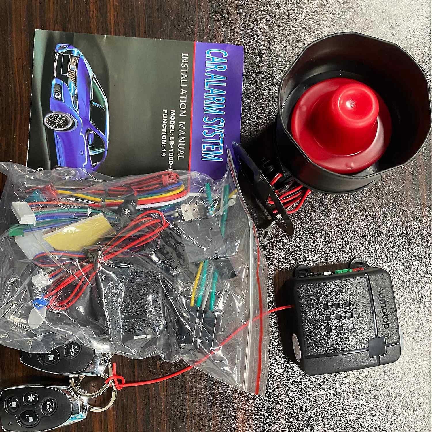 Aumotop Universal Car Vehicle Security System Burglar Alarm Protection Anti-theft System 2 Remote