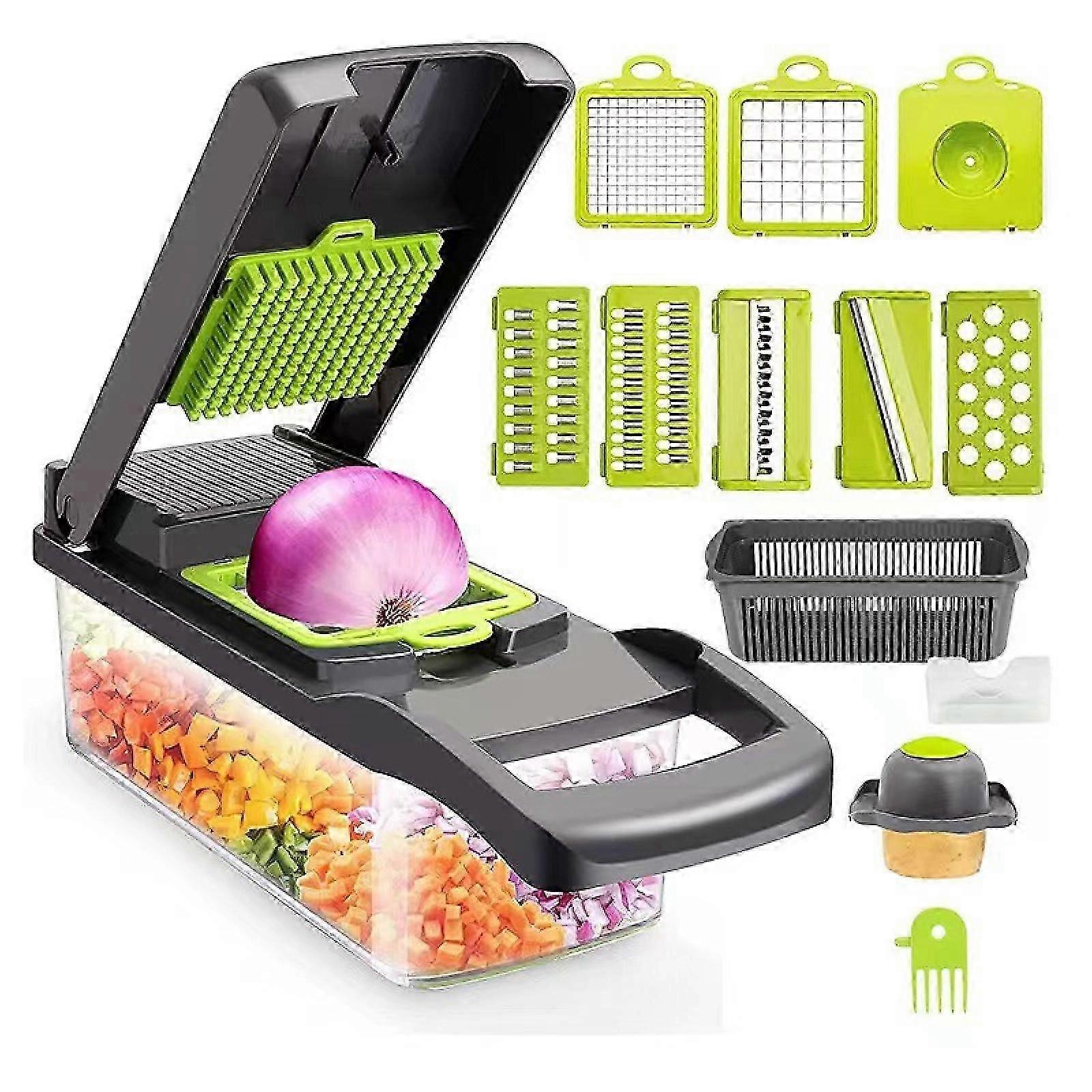 Vegetable Chopper and Slicer with 15 in 1 Functions and 10 Blades