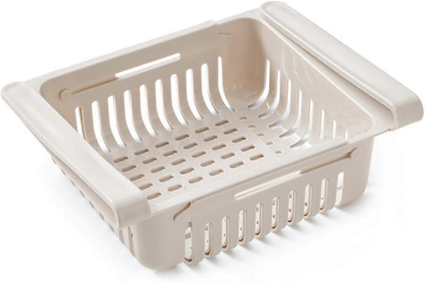 Extendable Fridge Organizer Apricot, Adjustable Drawer With Easy To Use Design For Optimal Refrigerator Storage (Adaptable From 20cm X 16cm X 8cm To