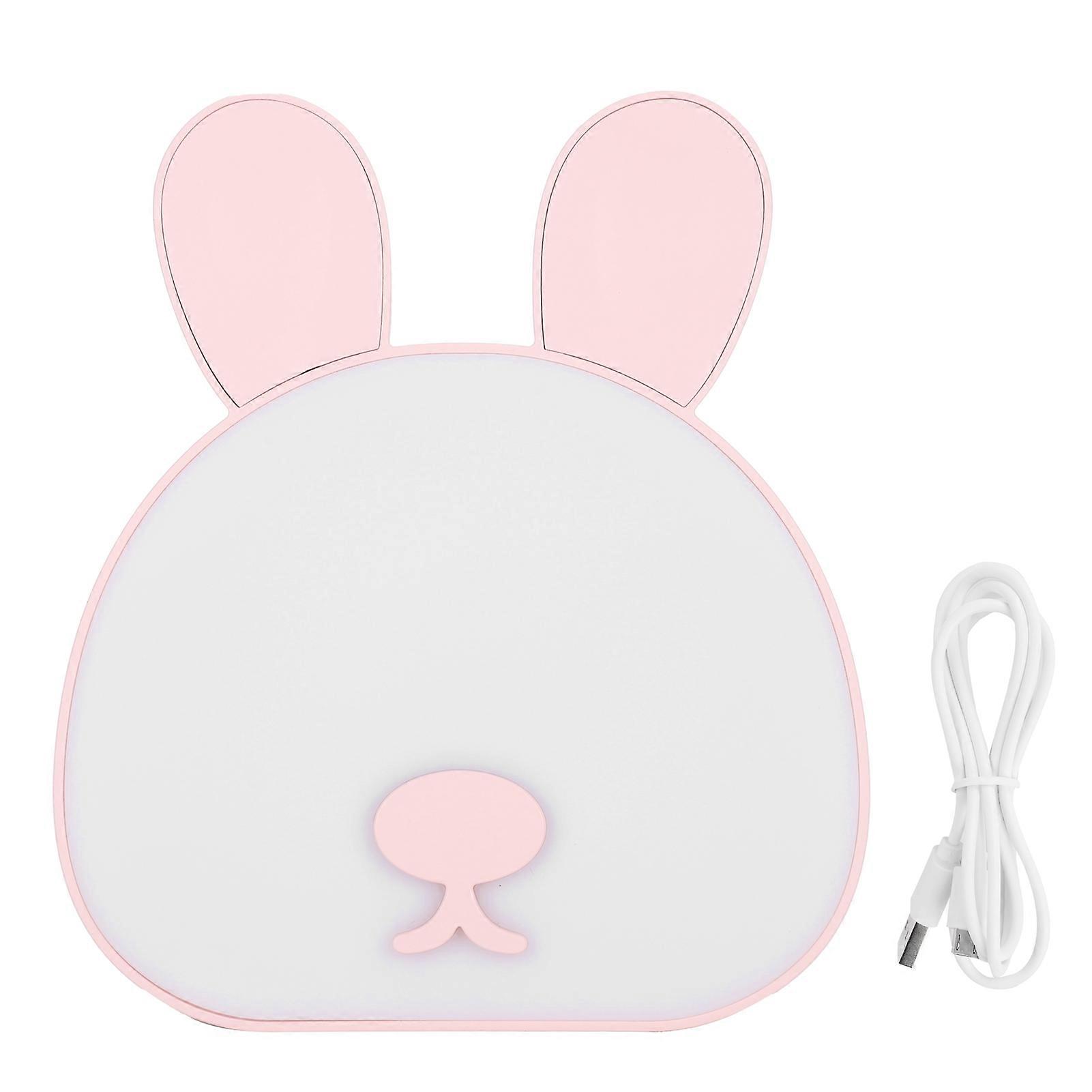 USB Rechargeable Cute Rabbit LED Night Light, Stepless Dimmable Table Lamp for Kids Room Decor, Soft Color Changing, 10-Inch