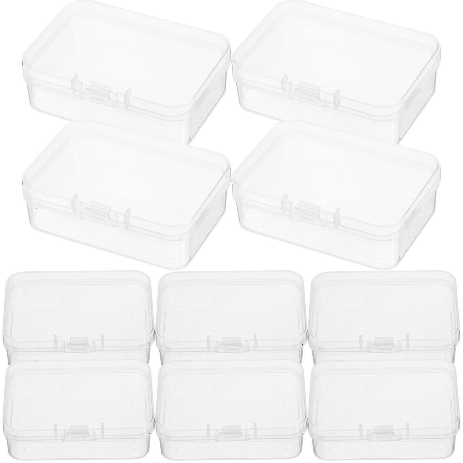 10pcs Small Clear Plastic Beads Storage Containers Box Transparent Boxes