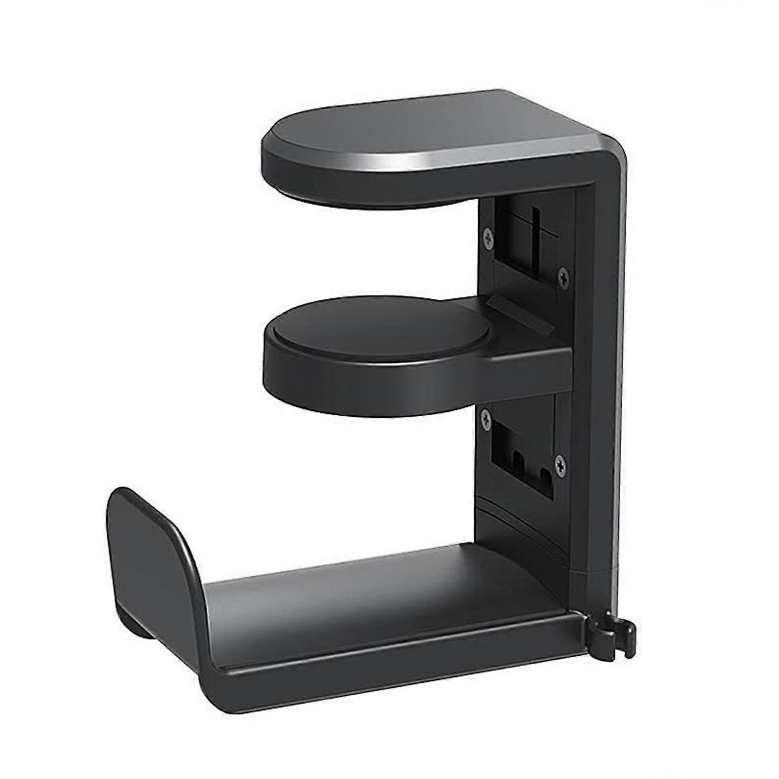 Headphone Bracket Hanger Under Desk Wall Mounted Headset Holder Hook Earphone Display Stand  Black