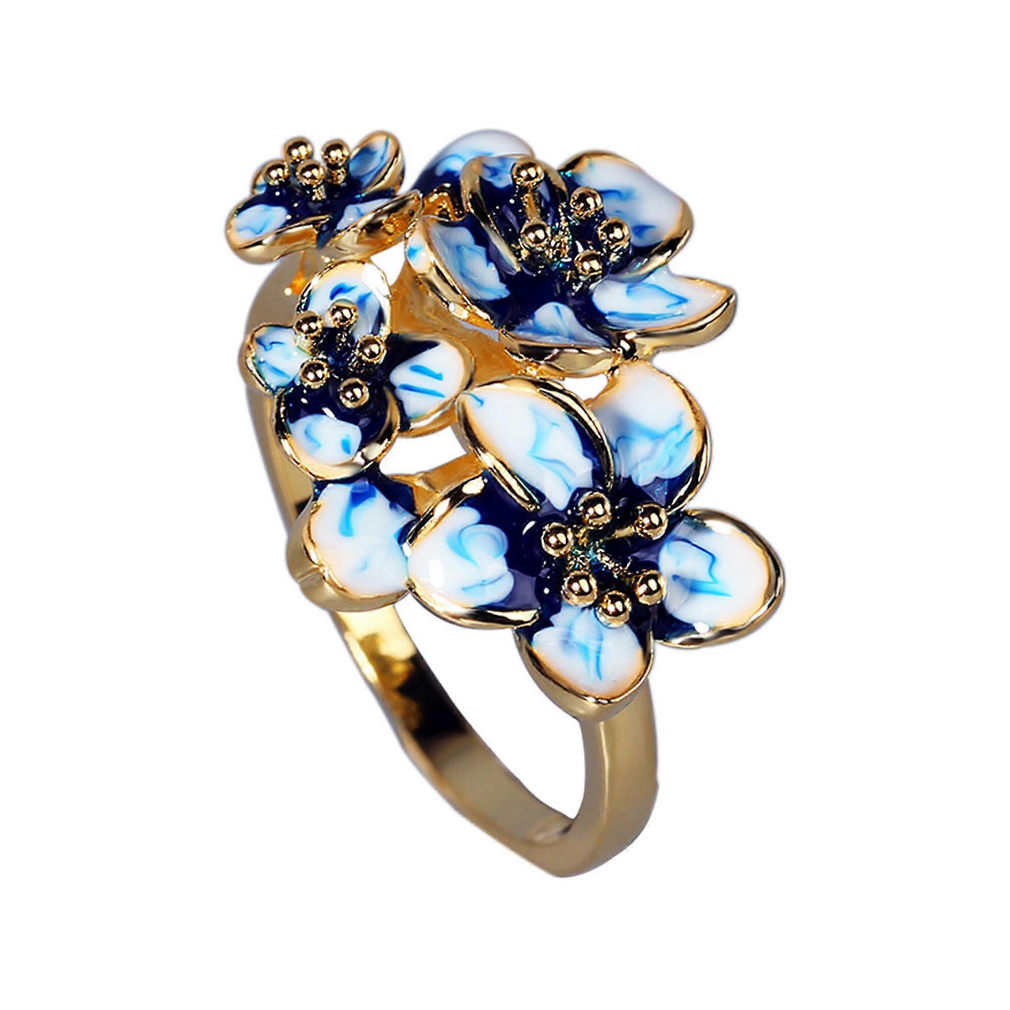 Orecchini squisiti per donne, orecchini in smalto fatti a mano con fiori squisiti color oro autentico, gioielli raffinati alla moda