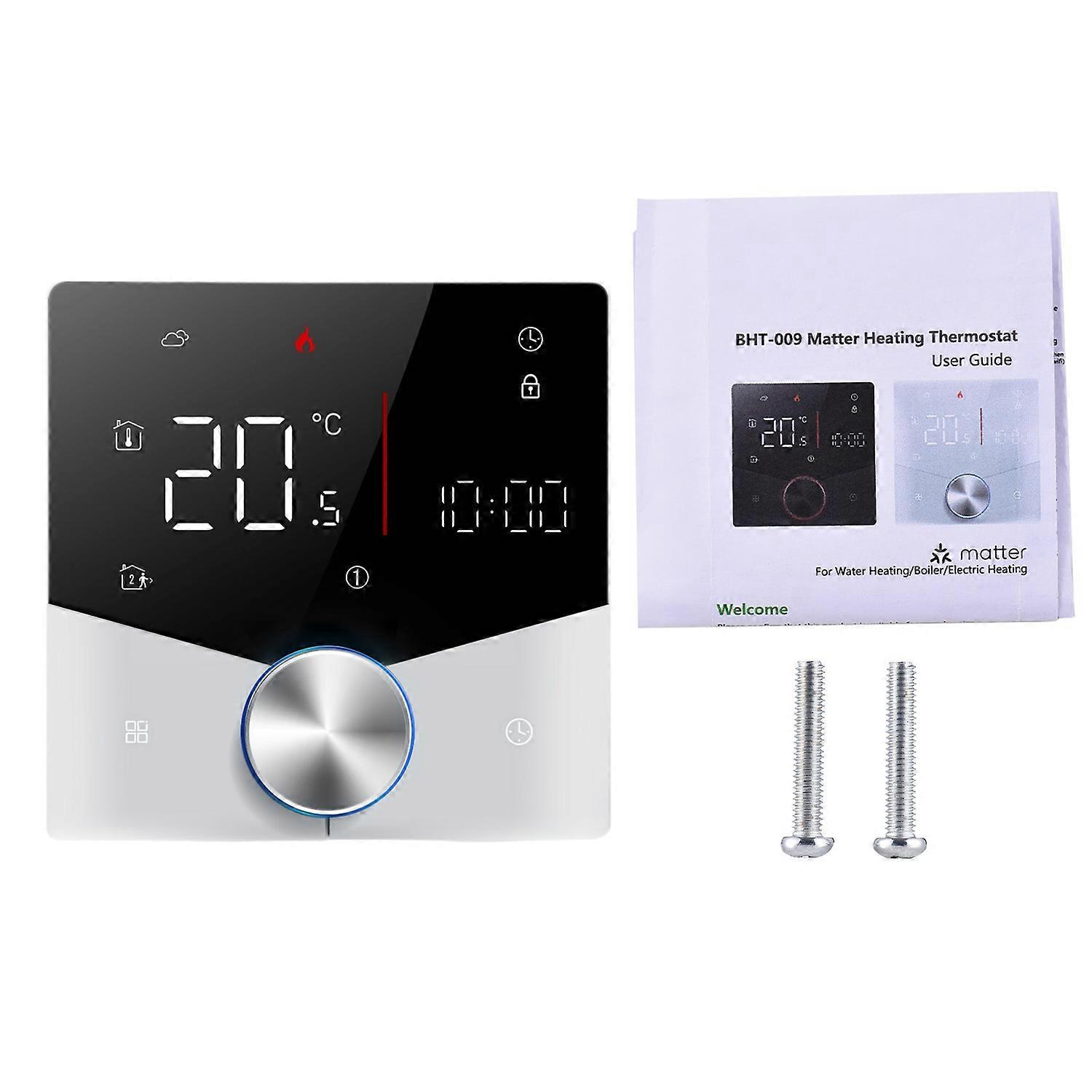 Wireless Matter Thermostat for House Water/Gas Boiler Heating with APP and Voice Assistant Control C