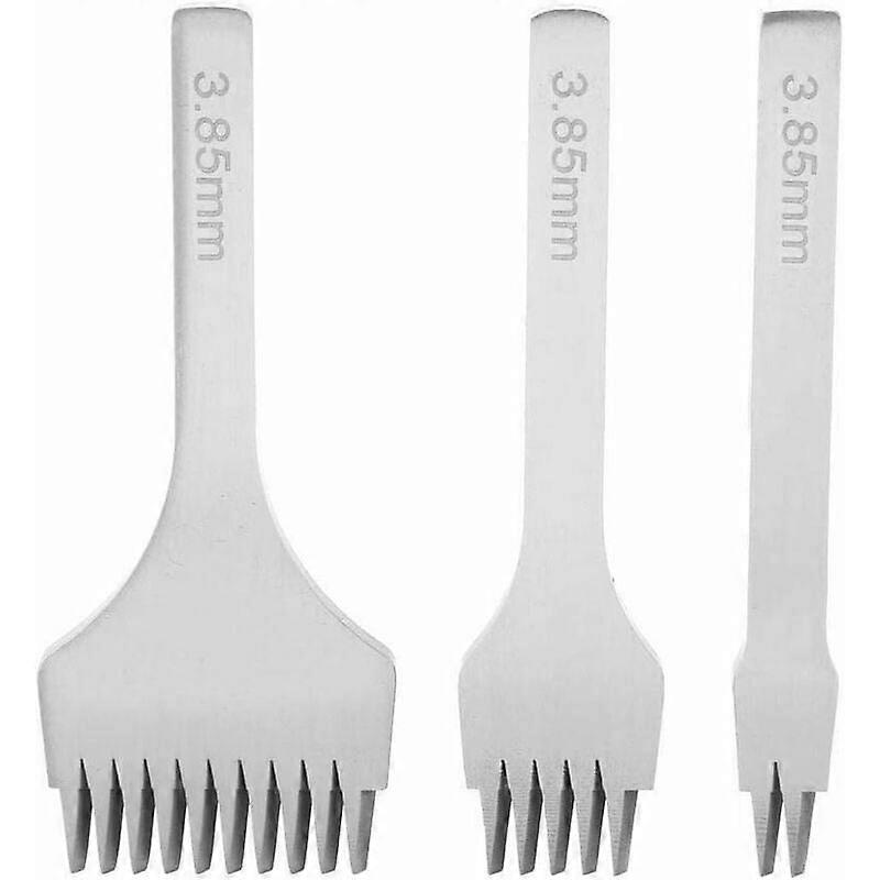 Versatile Leather Craft Tool, High Strength Steel Hole Punches with Anti-Rust Protection, Three Types for Optimal Stitching, Comfortable Hold (3.85mm