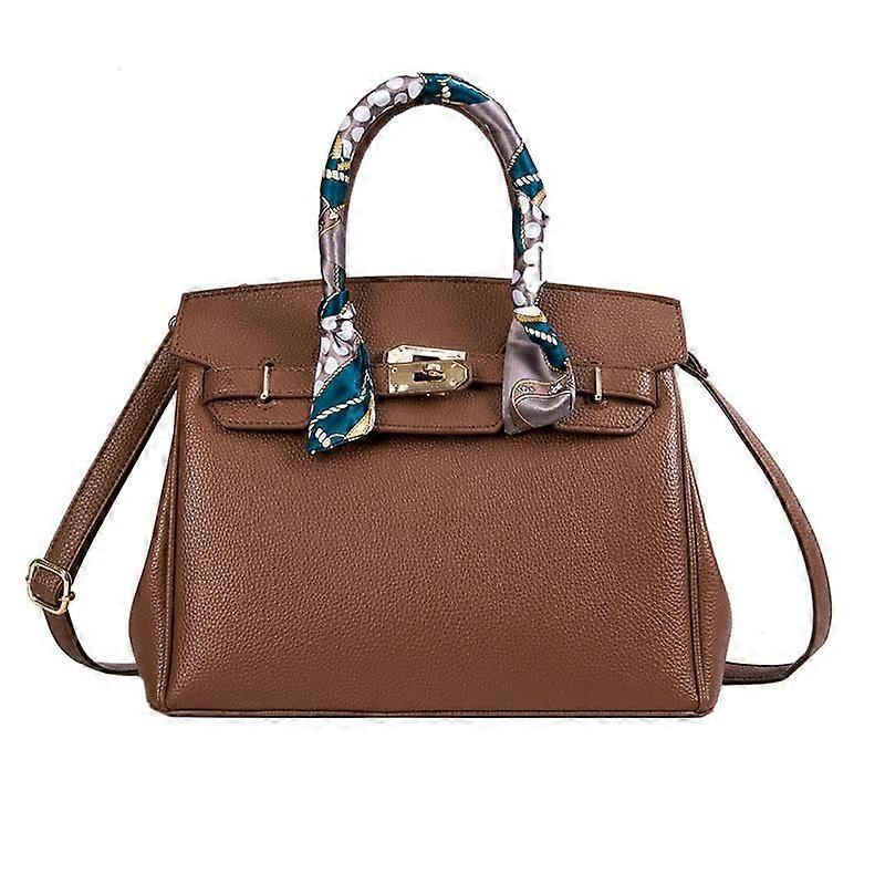 Borsa con stampa litchi, borsa a tracolla diagonale platino, 2024