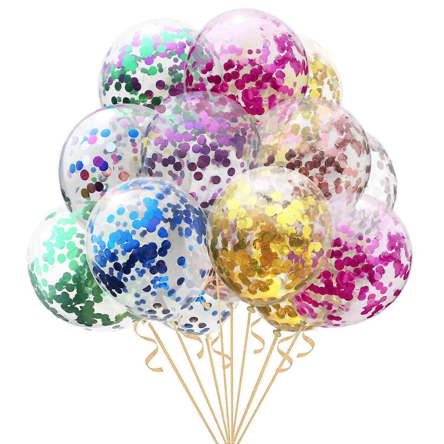 32 Pcs 12 Inch Clear Balloons with Multicolor Confetti for Wedding Decorations and Party Supplies