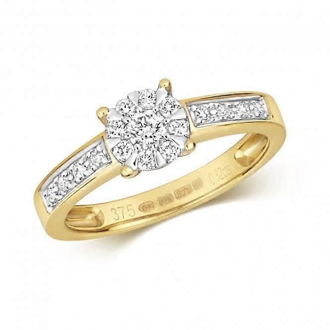 Diamond Jewellery 9ct White Gold Diamond Ring with Set Shoulders RD119