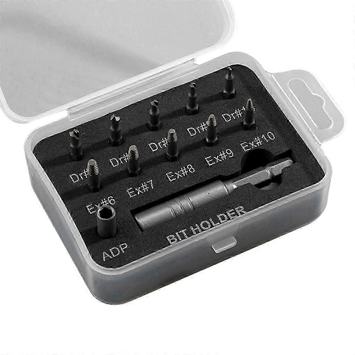 12Pcs Broken Screw Extractor Tool Set for Removing Rusted and Damaged Bolts for Car Repair