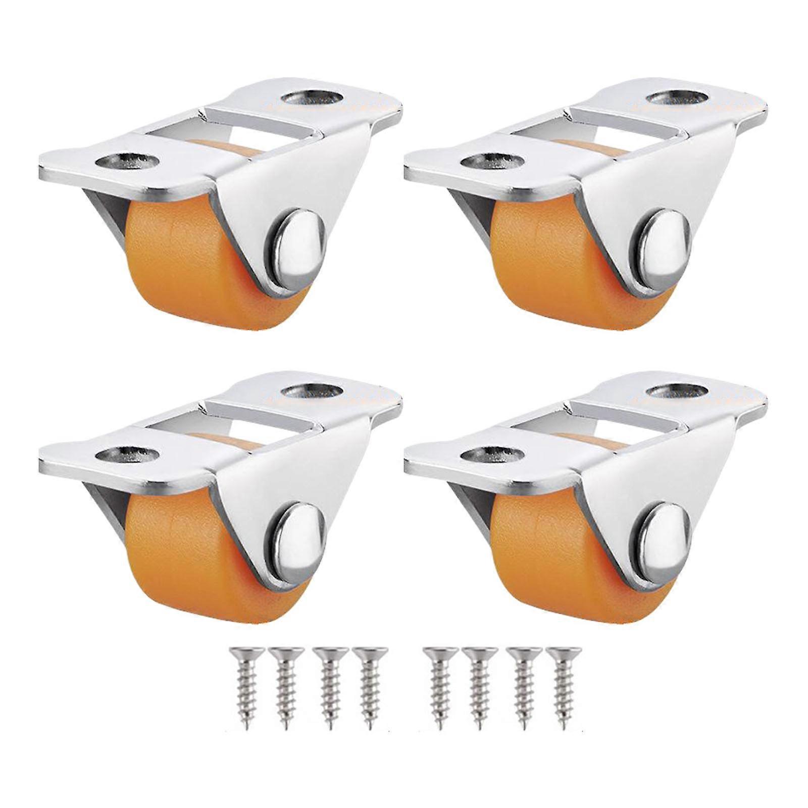 4pcs Small Furniture Rollers with Strong Load Capacity Rubber Wheel Upgrades for Easy Relocation Of Tables & Cabinets Orange