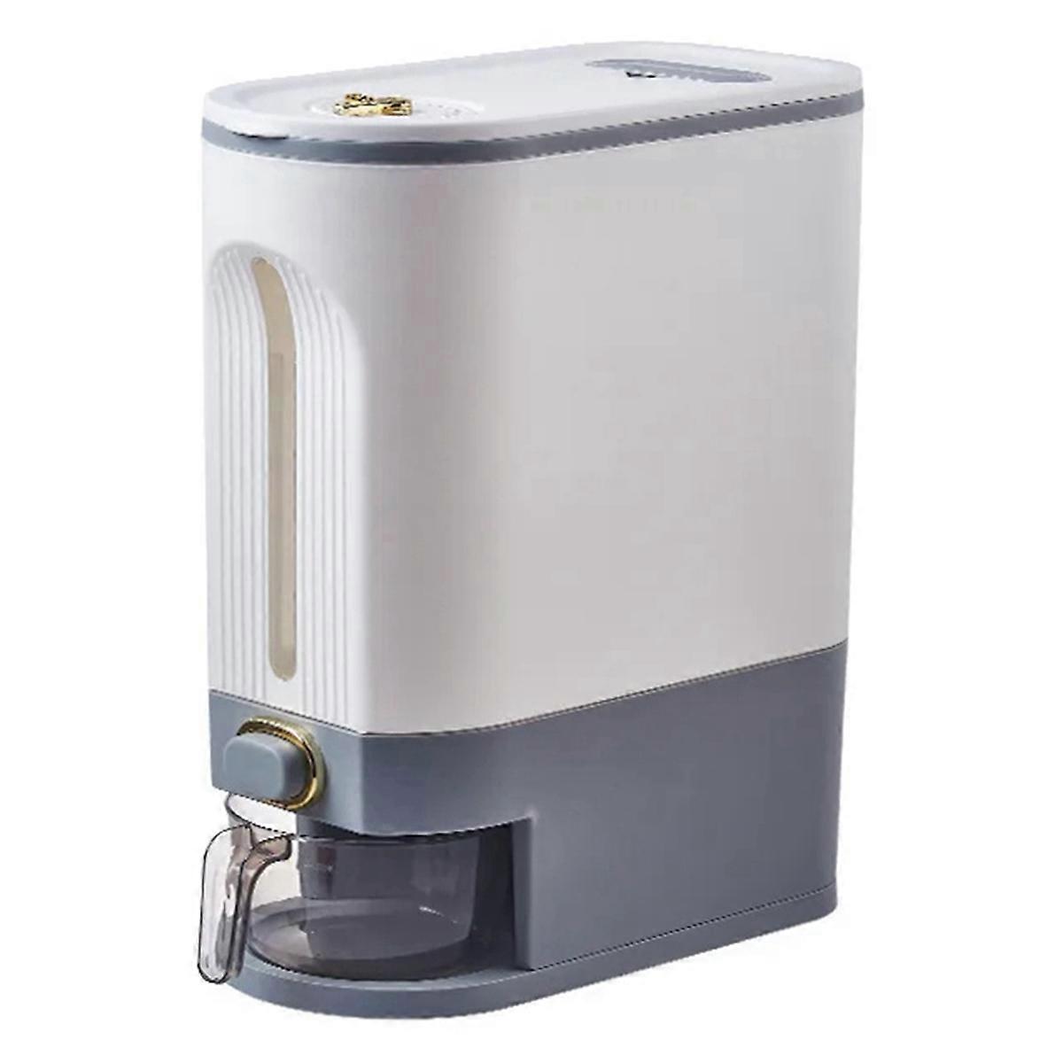 1PC Rice Storage Box Sealed Rice Dispenser ,L,Grey