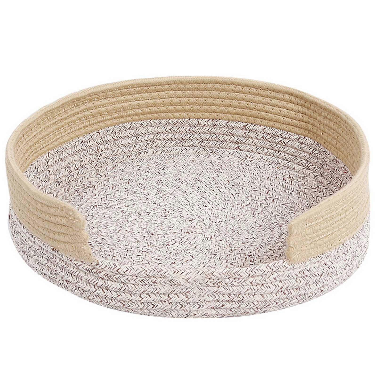 Pet Bed Warm Basket Soft Indoor Durable Woven Bed for Cats Kittens Puppies Durable  Woven for Small Animals Round Bed  Card