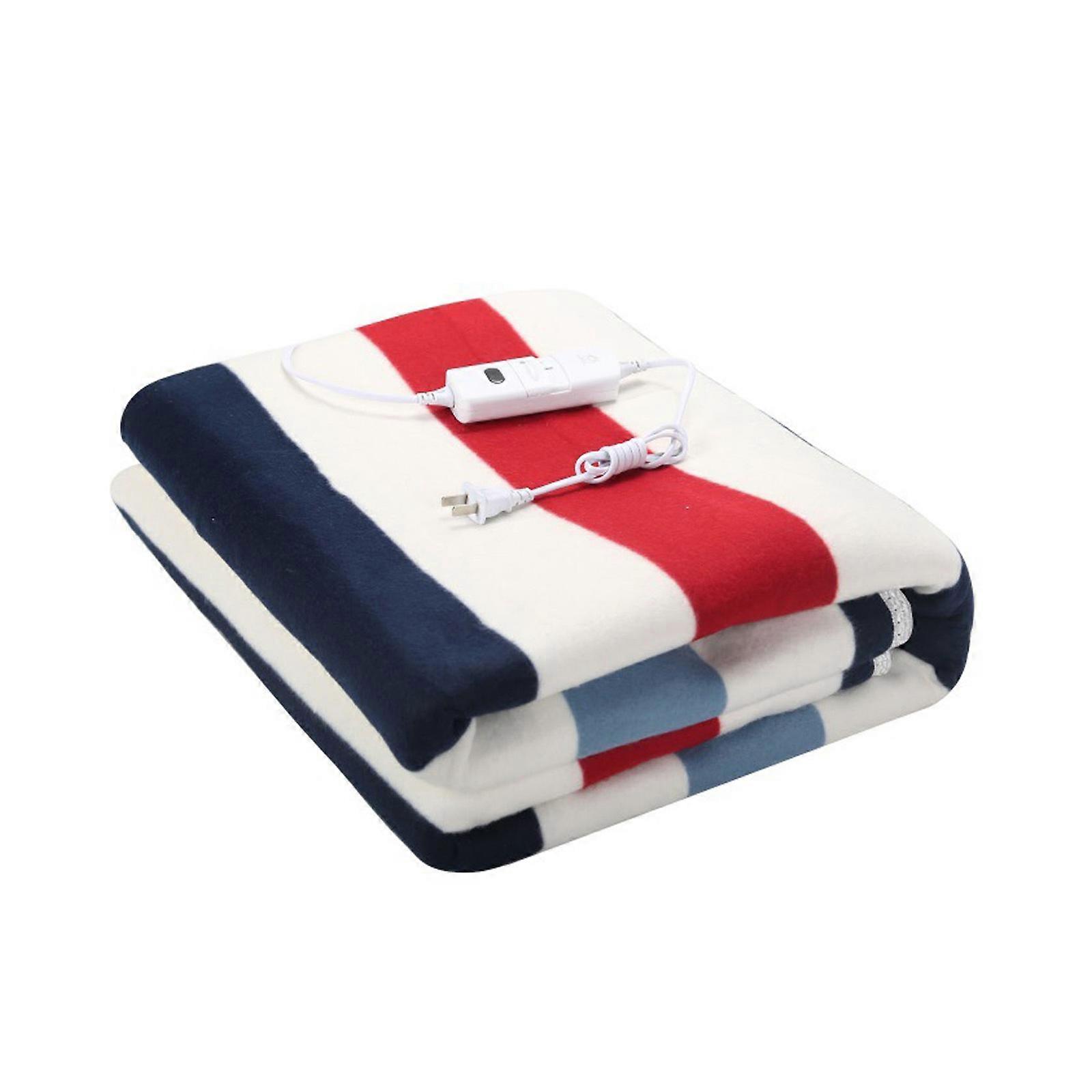Stripe Pattern Heated Mattress Pad Bed Warmer Electric Mattress Pad Heated Blanket with High Temperature Auto Shut Off S