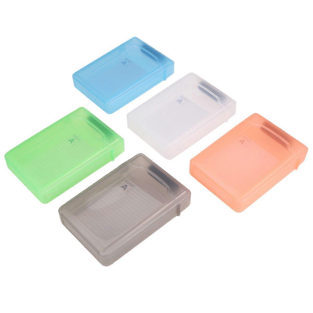 5pcs 3.5inch Portable Hard Drive Protection Case Plastic Hard Disk Storage Case Protector (Mixed Colors)