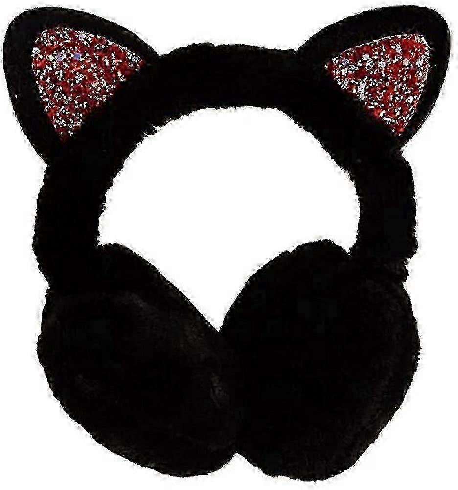 Filles Cache-oreilles Paillettes Mignon Chat OreilleS Muffs En Peluche Colorée Design ChaleurEux