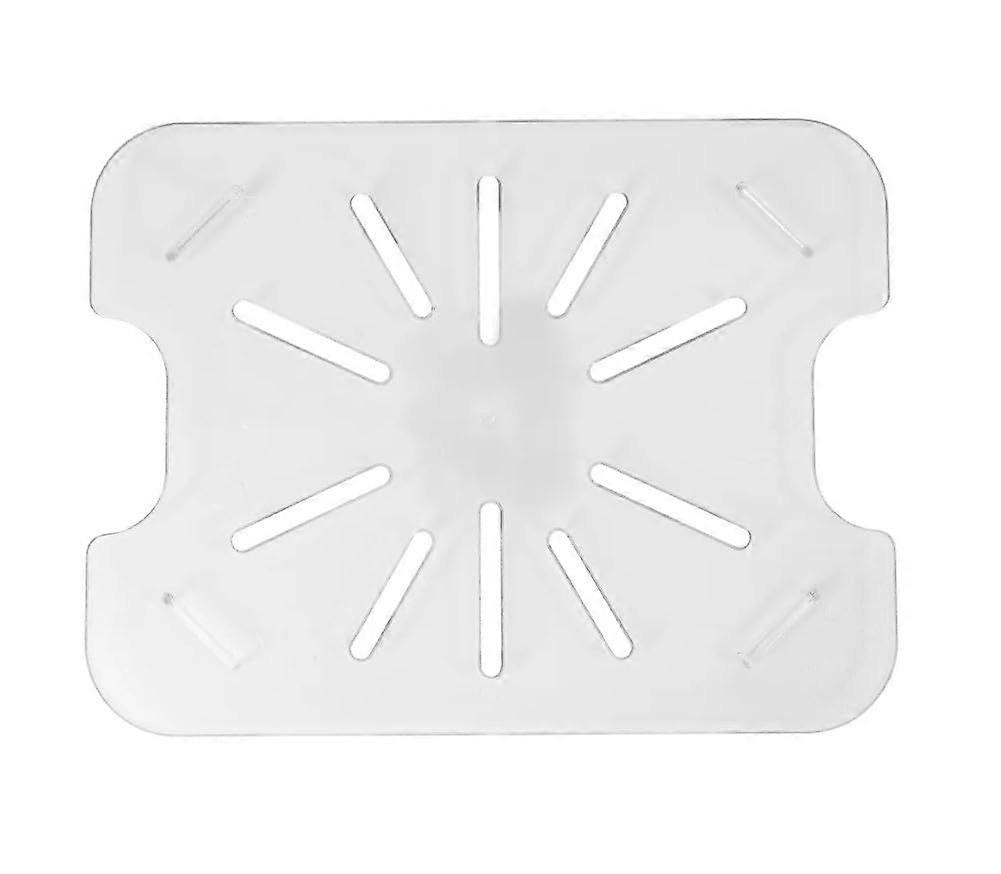 1/2 Size Polycarbonate Food Pan with Footed Drain Shelf, Clear Plastic Grate Tray for Fruits, Vegetables, and Dishes