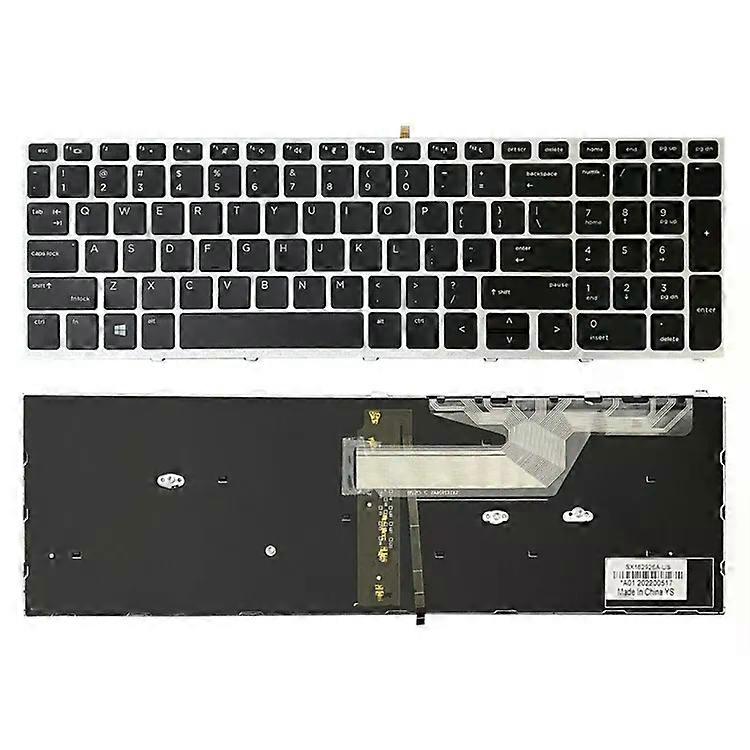 Backlit Keyboard-Silver Frame for HP ProBook 650 G4 US Version