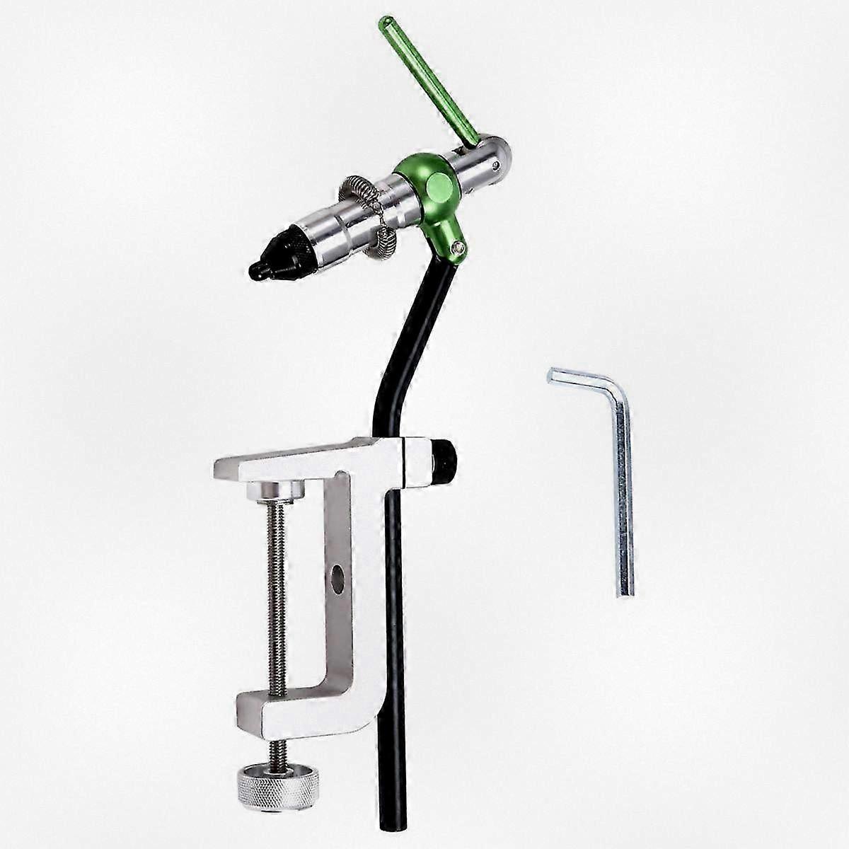 360-Degree Rotating C-Clamp Vise with Jigging Assist Hook for Fishing Lure Crafting, Durable Steel Jaw Fly Tying Tool