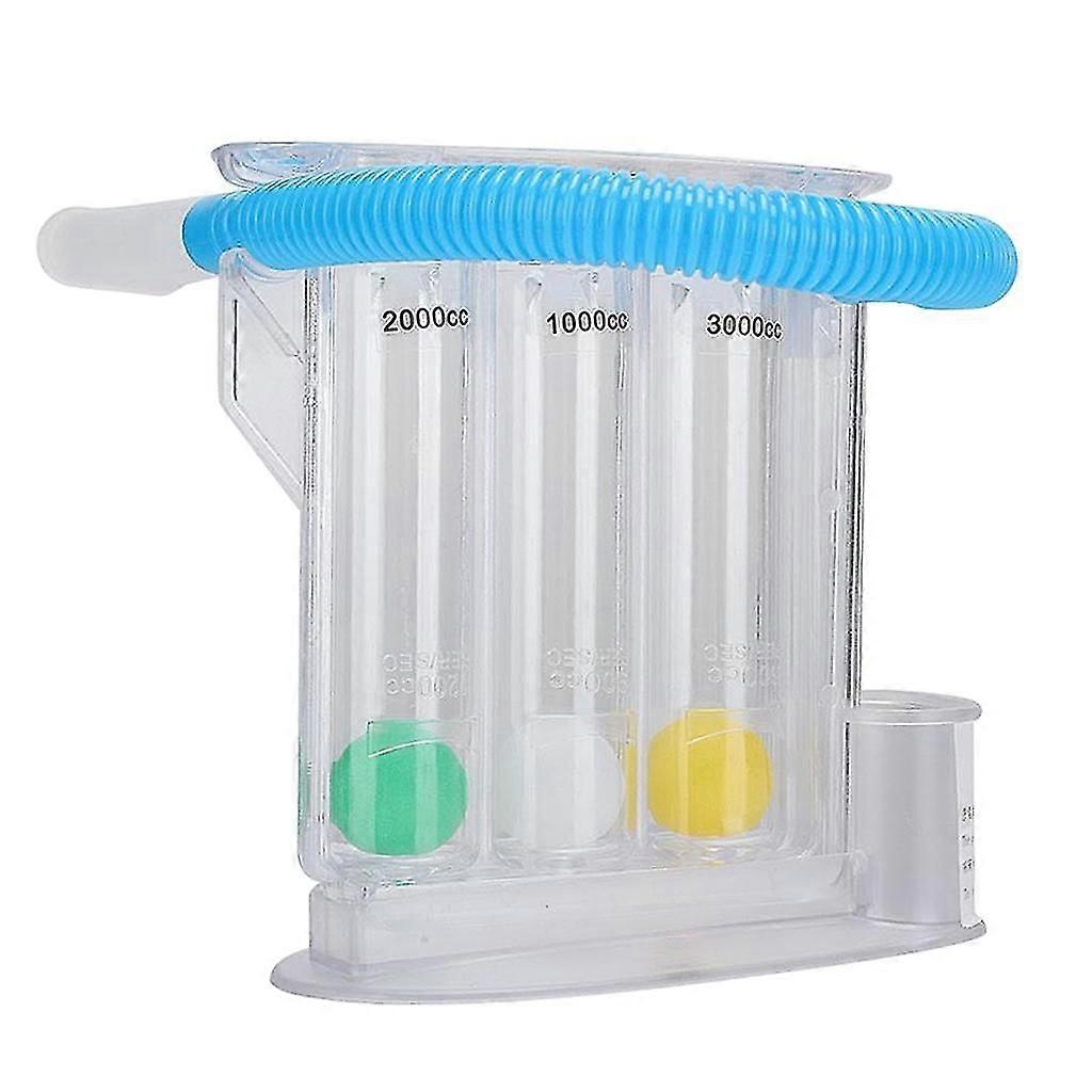 Lung Deep Breathing Trainer Exerciser Device Incentive Spirometer 3 Balls