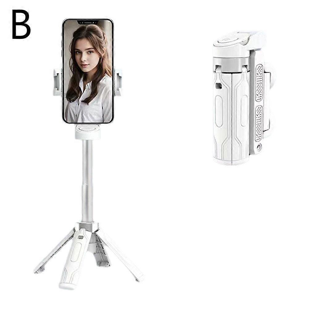 White (no light) (B)$New ultra-mini selfie stick travel portable universal floor-standing quadripod mobile phone camera artifact 360 degree rotation
