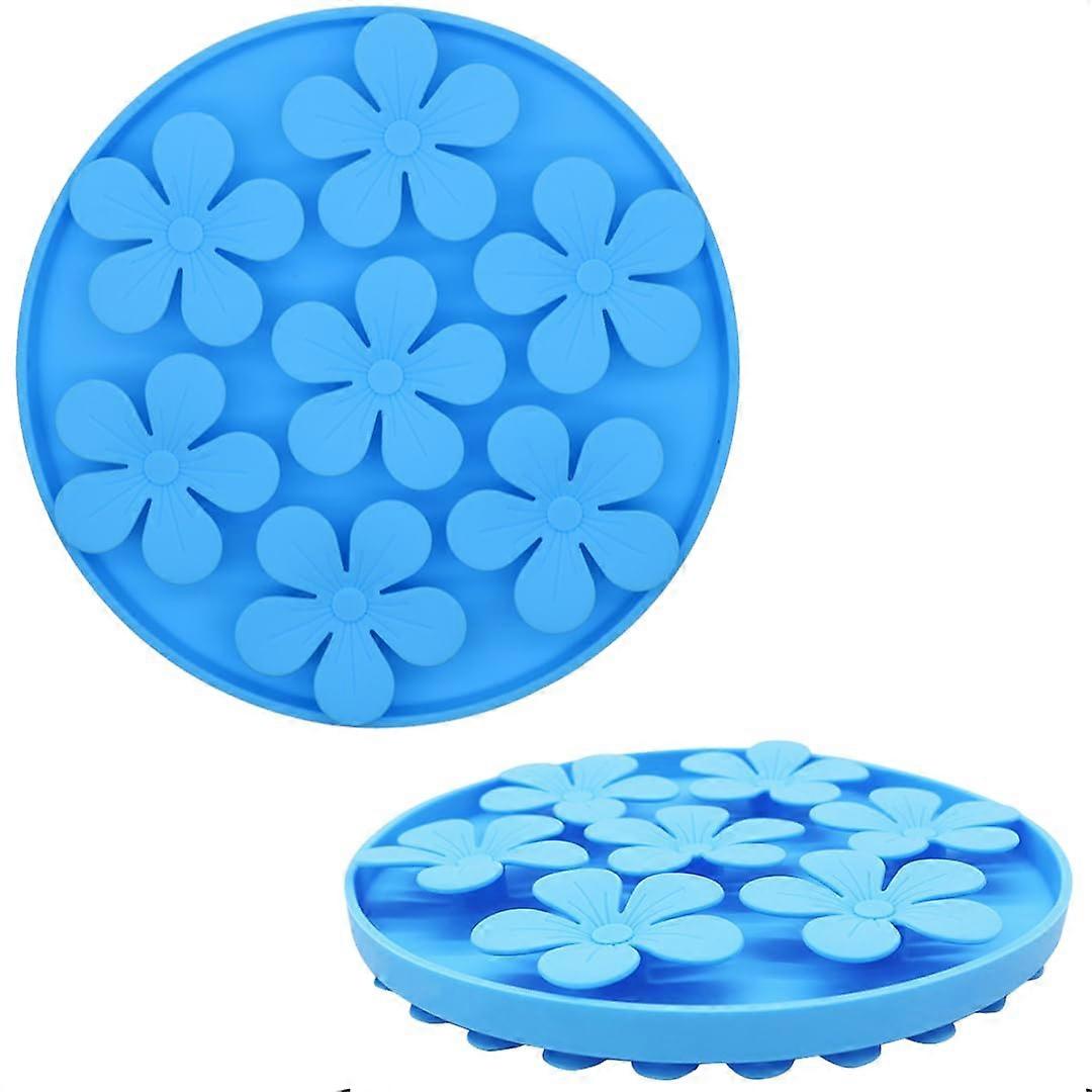 Non-Slip Slow Feeder Pet Bowl With Suction Cups For Dogs And Cats, Anti-Choking, Promotes Digestion, Ocean And Flower