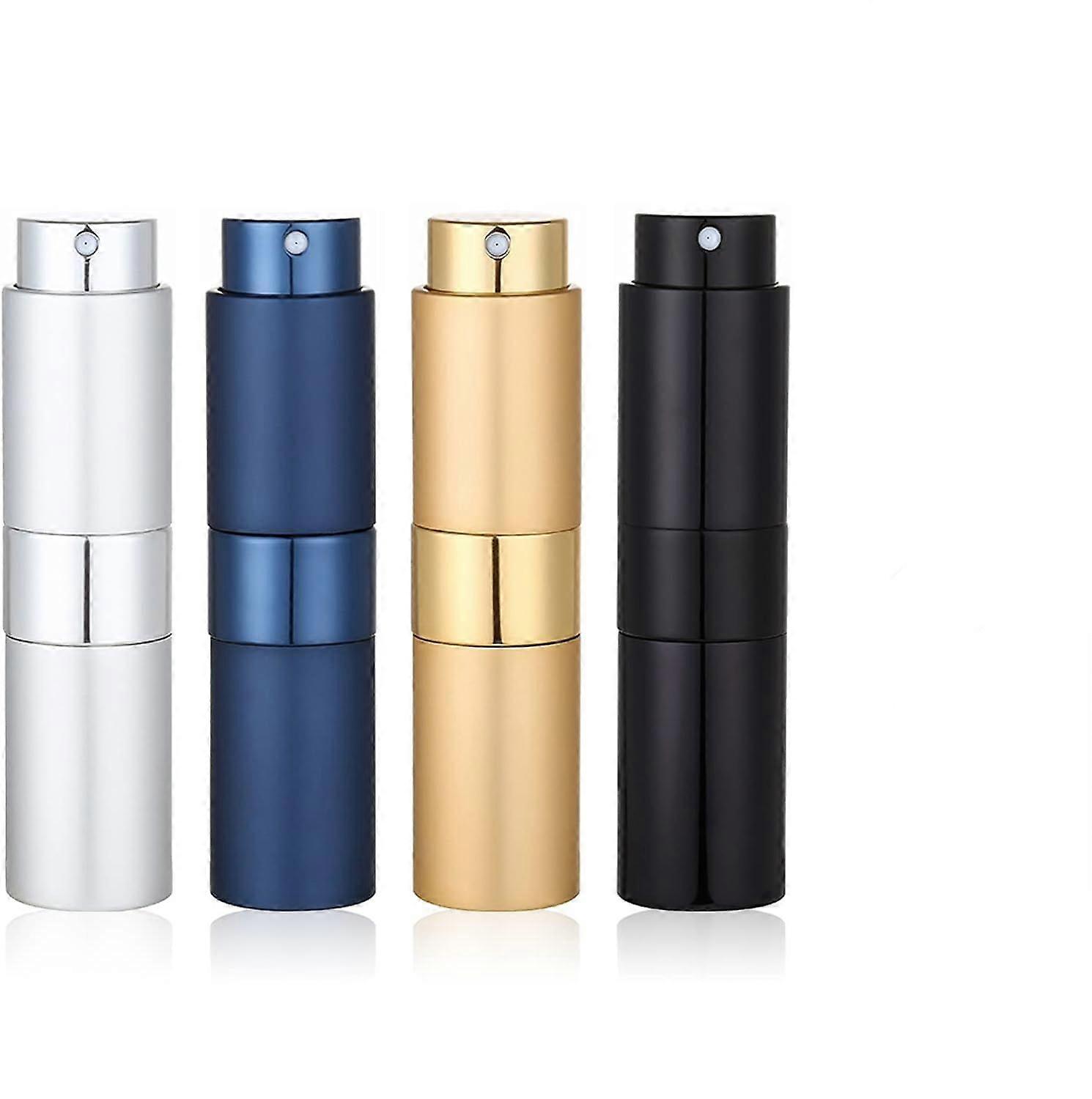 Refillable Travel Perfume Atomizer, Refillable 15ml Travel Perfume Bottle (4 Pieces), Leakproof Perfume Sprayer, Refillable Anti-Evaporation Cologne T