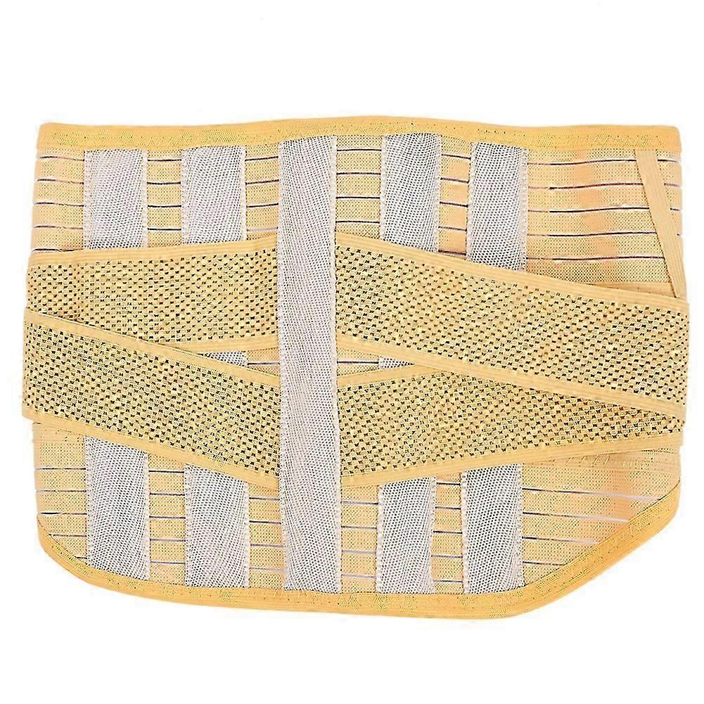 Breathable Lumbar Spine Support Belt Pain Relief Unisex Fixing Strap Waistband with PocketYellow M