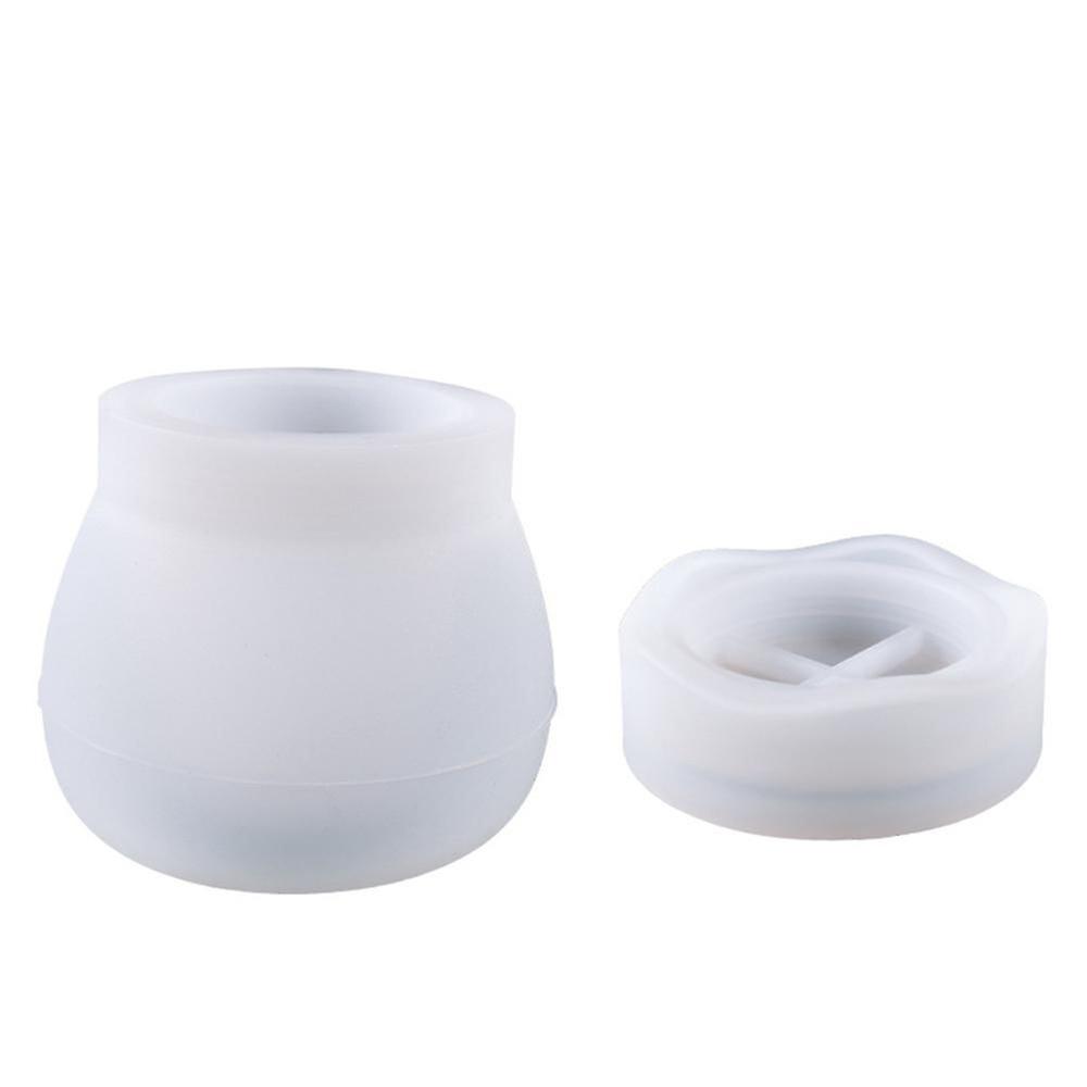 DIY Crystal Epoxy Resin Mold Pudding Cup Storage Box with Lid Jewelry Cup Mirror Silicone Mold