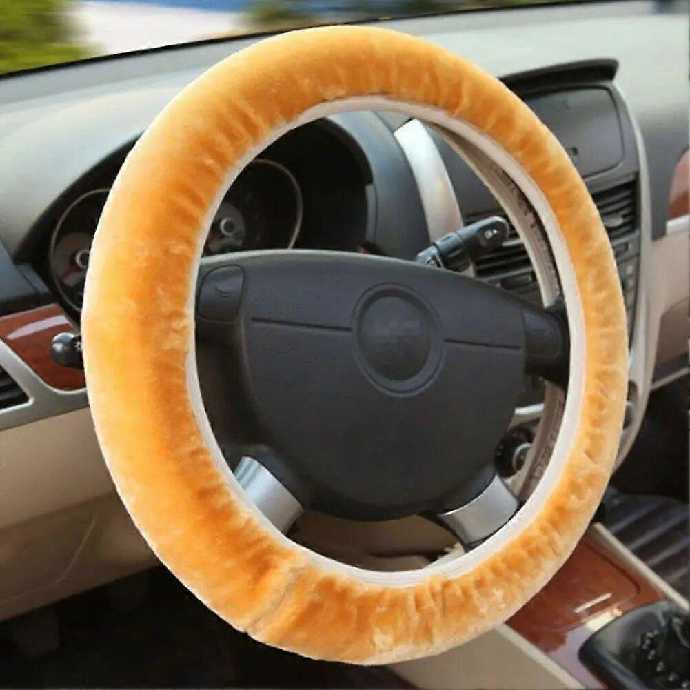 Universal Mesh fabric Steering Wheel Plush Car Steering Wheel Cover Set Warm Soft Fuzzy Plush Winter Car Accessories Interior