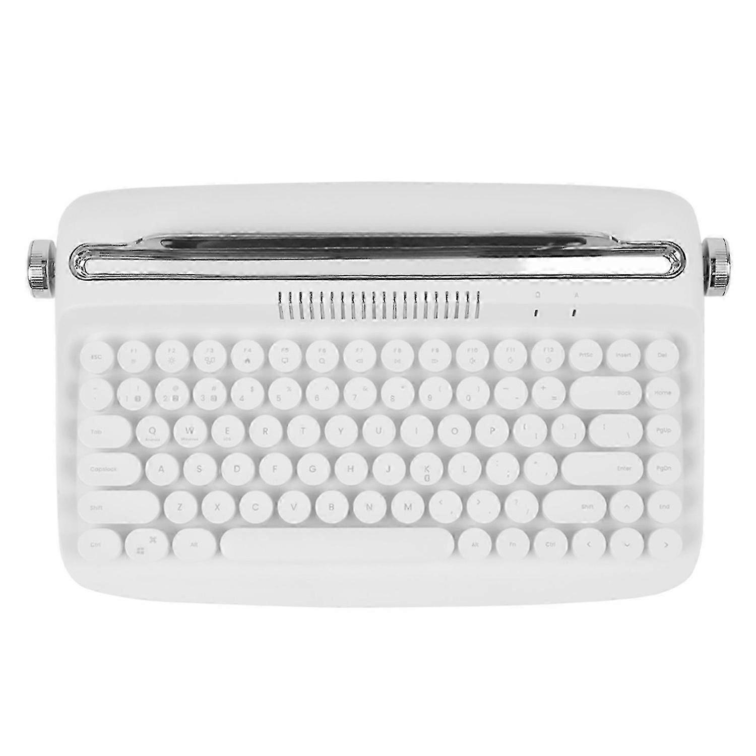 White 1 Set Keyboard Vintage Design Bluetooth-compatible Round Keycaps Mini Electronic Accessories Chic Ta
