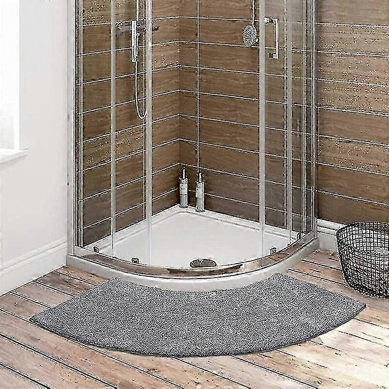 Eckduschmatte rutschfest, grau Mikrofaser Badematte 45x100cm