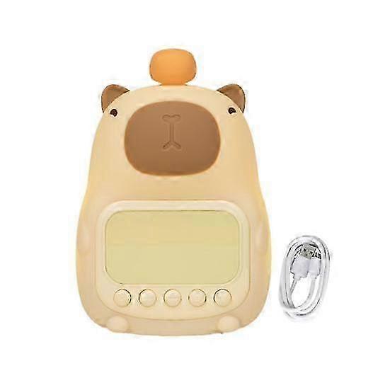 Cute Animal-Shaped Rechargeable Silicone Night Light with Snooze Function and Dimmable Alarm Clock for Yousheng Capybara