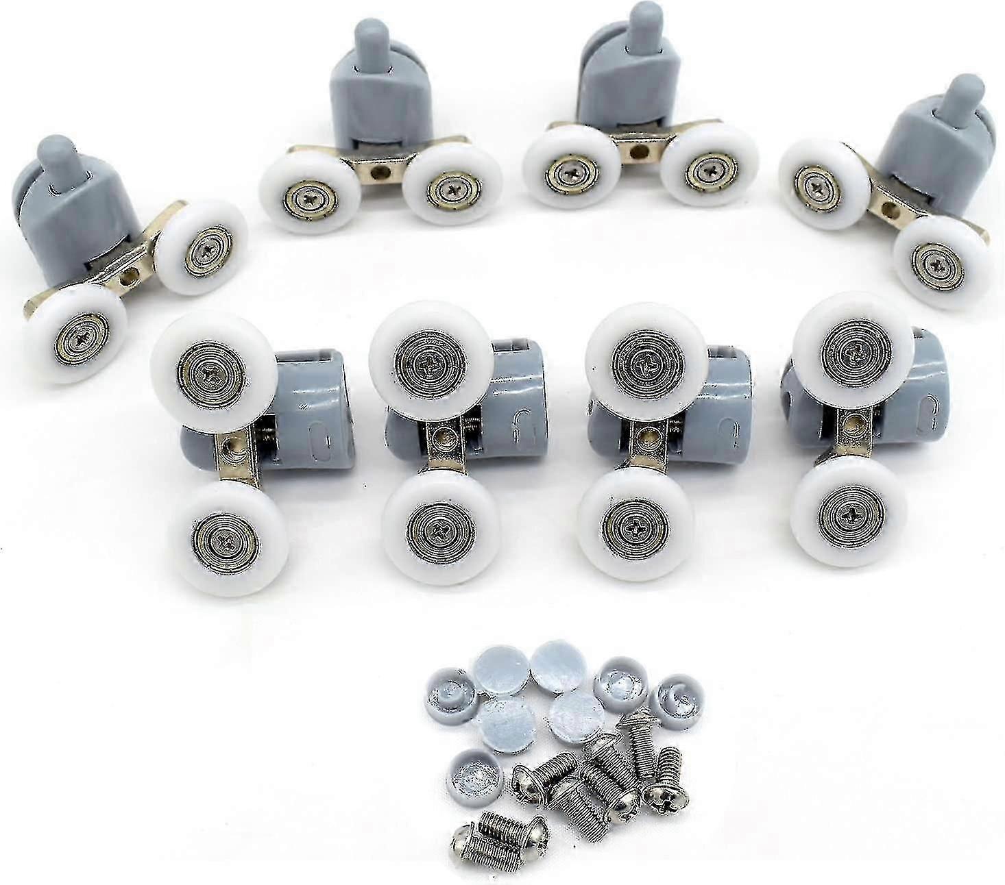 8 Pack Double Shower Door Rollers 23mm Diameter Bathroom Replacement Parts