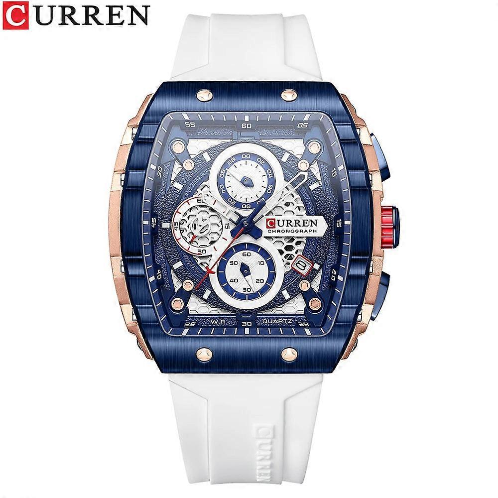 Men Square Quartz Wristwatch Waterproof Luminous Chronograph Watch