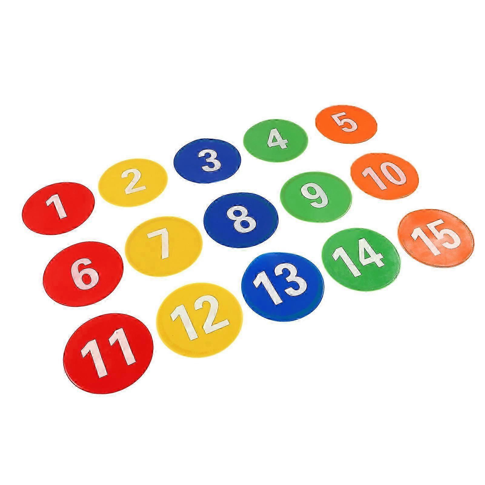1 à 15 marqueurs de point de numéro PVC marqueurs de point colorés 5 couleur vive 91in pour le sport