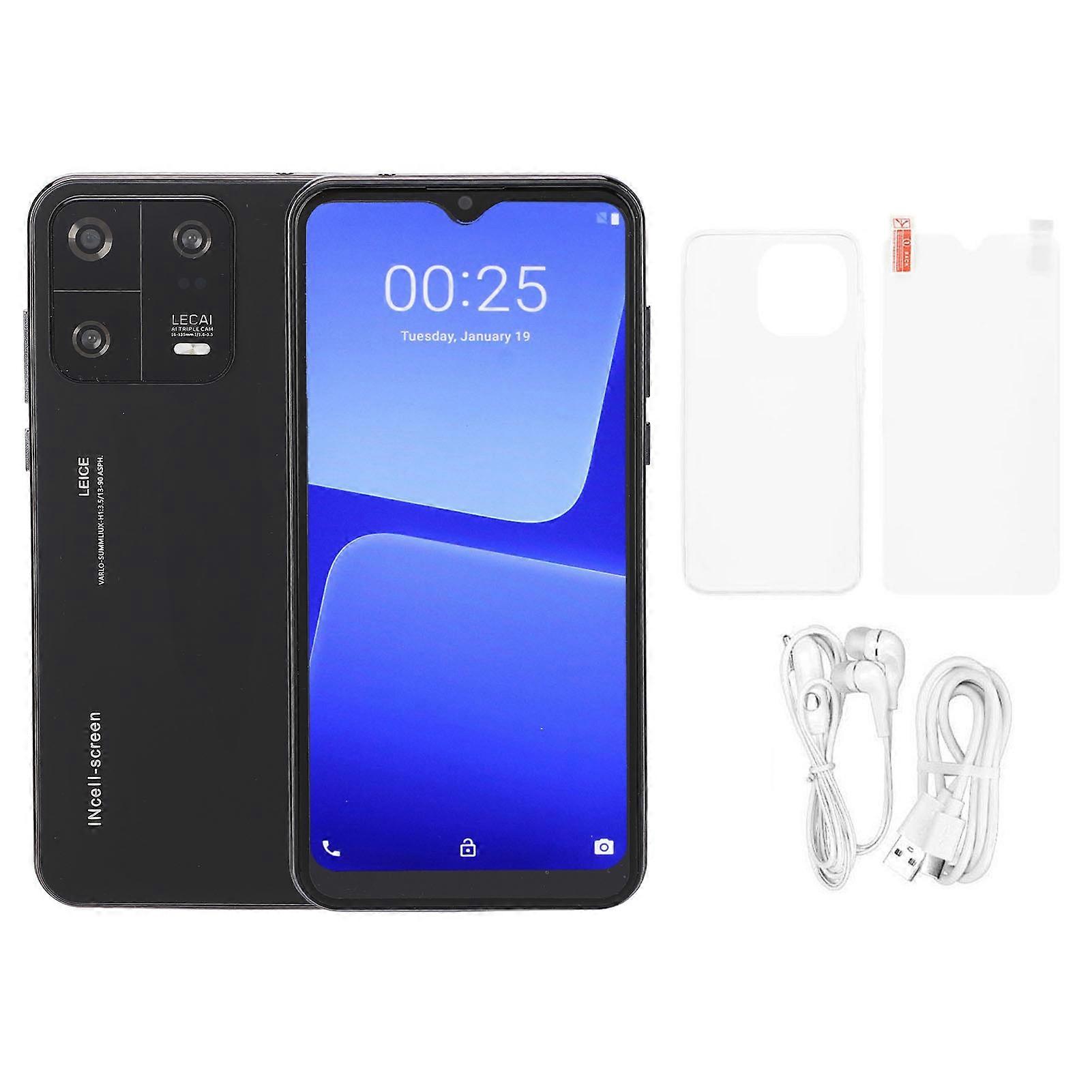 Face Recognition Smartphone 6GB RAM 64GB ROM 4500mAh 6.53 In 8MP Front 21MP Rear HD Screen Cell Phone for Android 11