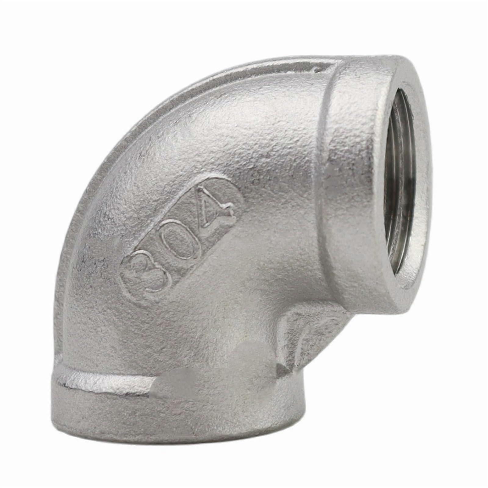 BSP Elbow 90 Degree Angled Stainless Steel 304 Female Threaded Pipe Fitting - Multiple Imperial Sizes 1/8 to 1-1/2 Inch