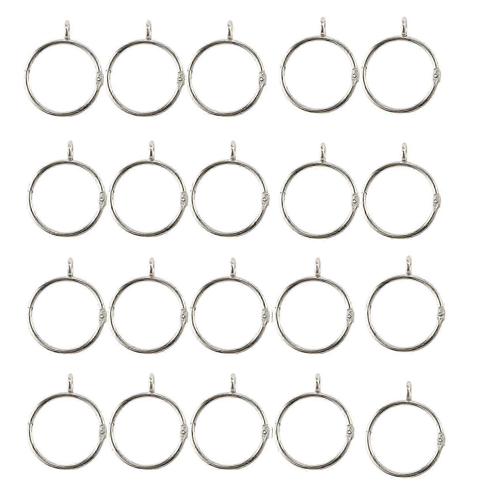 20 Pcs Openable Silver Curtain Rings Open and Metal Rustproof Drapery with for Hook Pins (1.5 Inch)