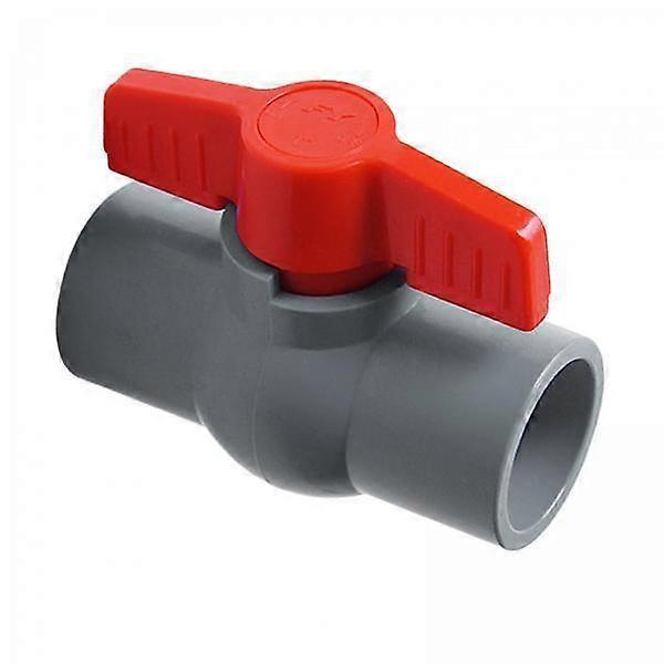 2xPVC Ball Valve Two Way Compact T Handle Water Shut Off Valve Straight Pipe