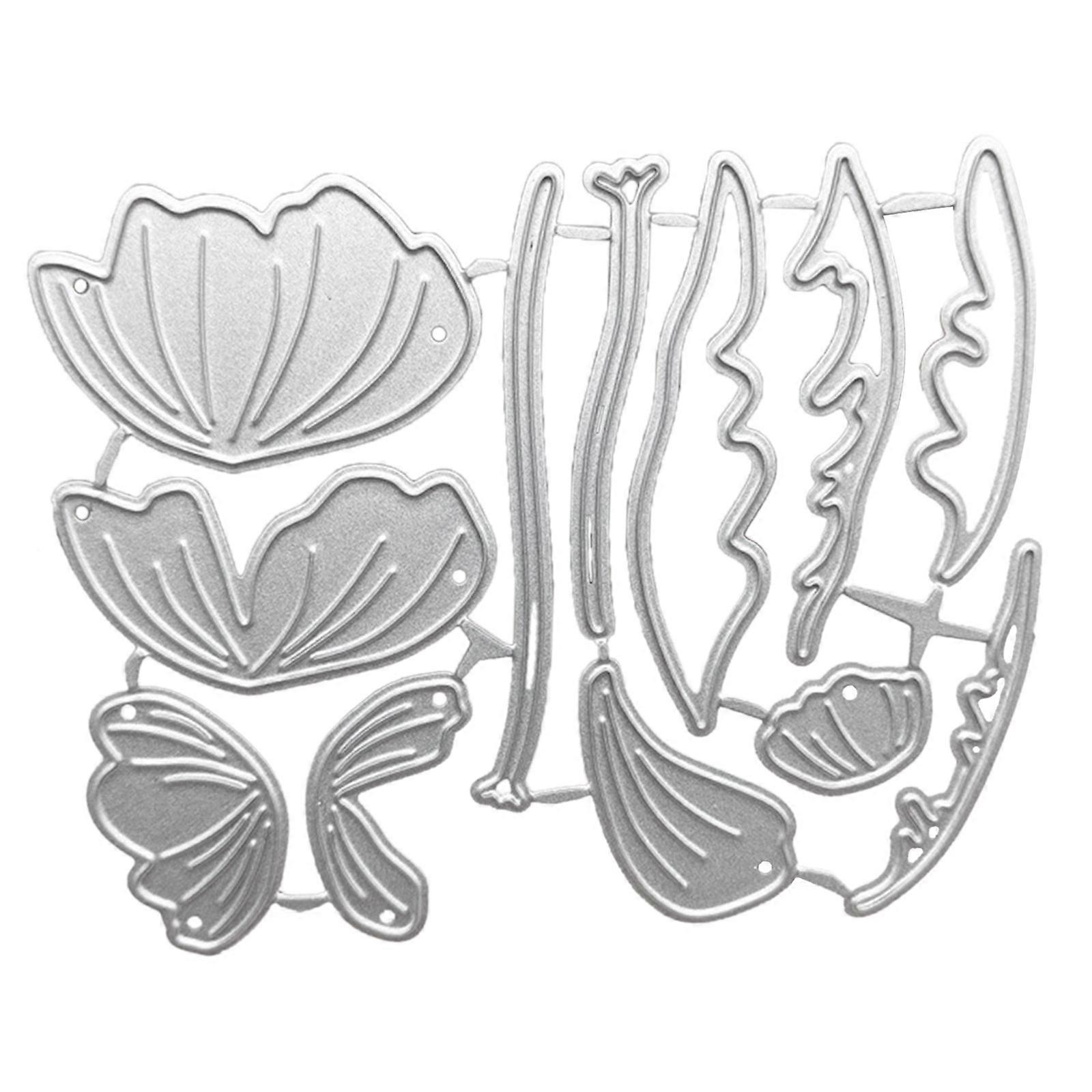 Carbon Steel Cutting Die Metal Two Lotuses Flower Die Cuts Handmade Stencil Template Mold for DIY Scrapbook Paper Card