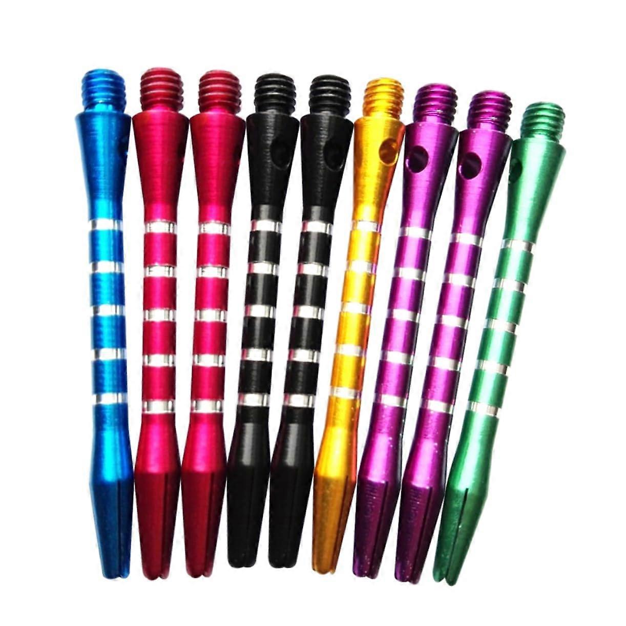 9 pieces of aluminum dart shafts with silver for tips dart made of durable alloy for longterm use.