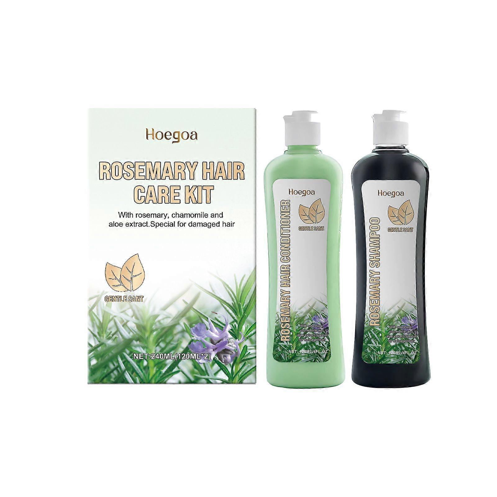 Ensemble de shampooing et de revitalisant au romarin et à la camomille, kit de soins capillaires au romarin, sans sulfate, soutien à la croissance des cheveux, hydratation et réparation