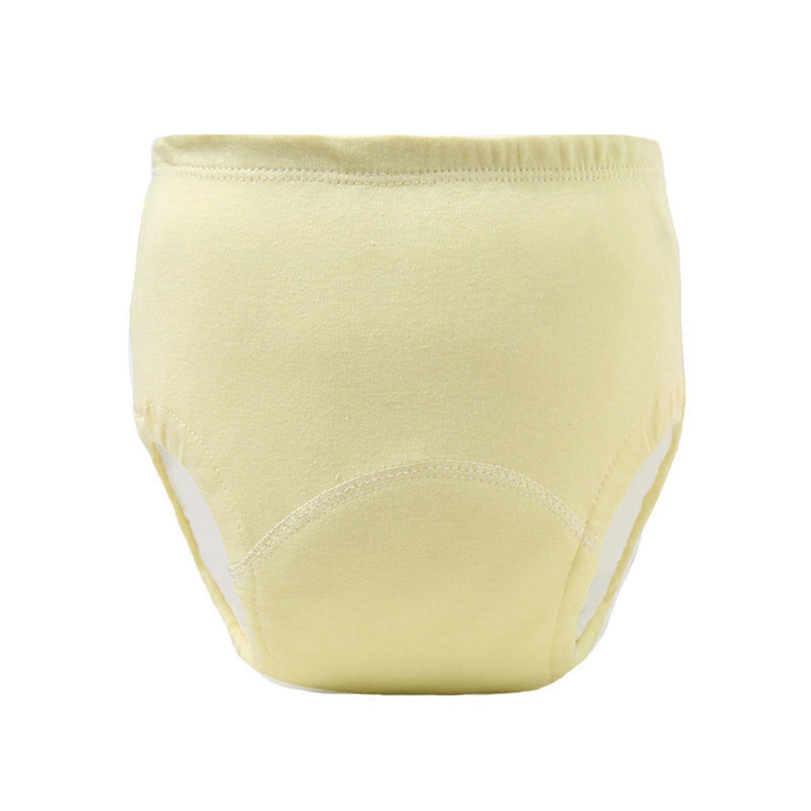 Småbarn Potty Träning Underkläder Trosor Unisex Bomull Vattentäta Byxor Med Absorberande Lager För Dagtid & Natt Gul 100