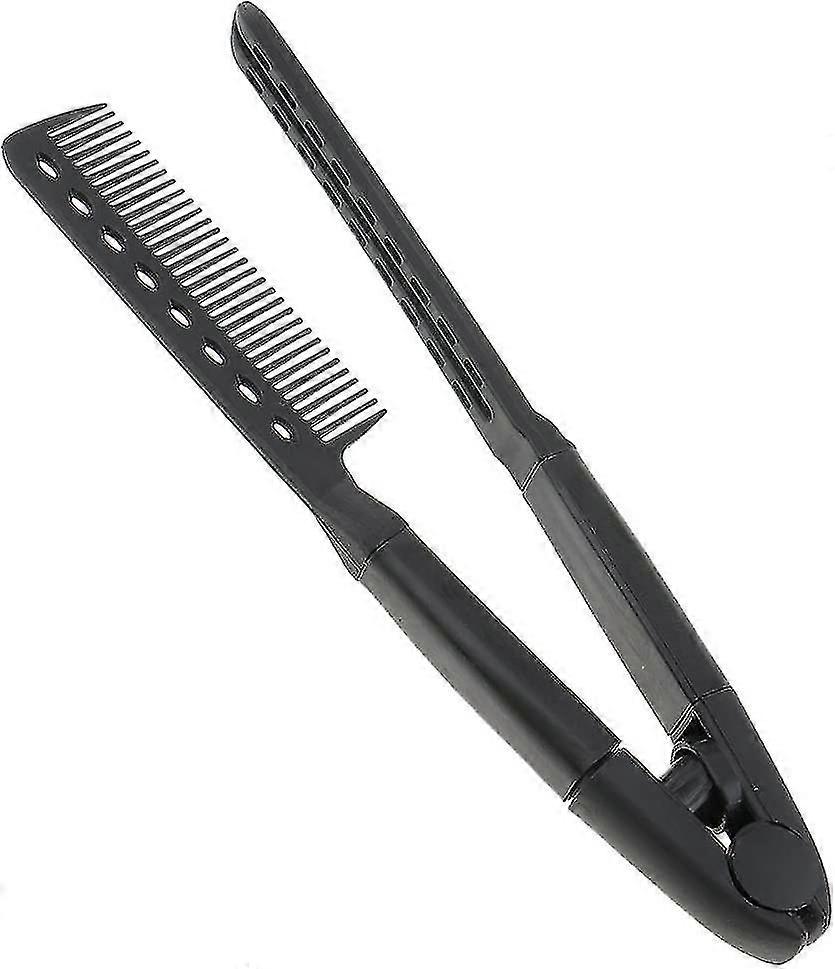 Brosse peigne à cheveux raides en forme de V (noir, 1pc)