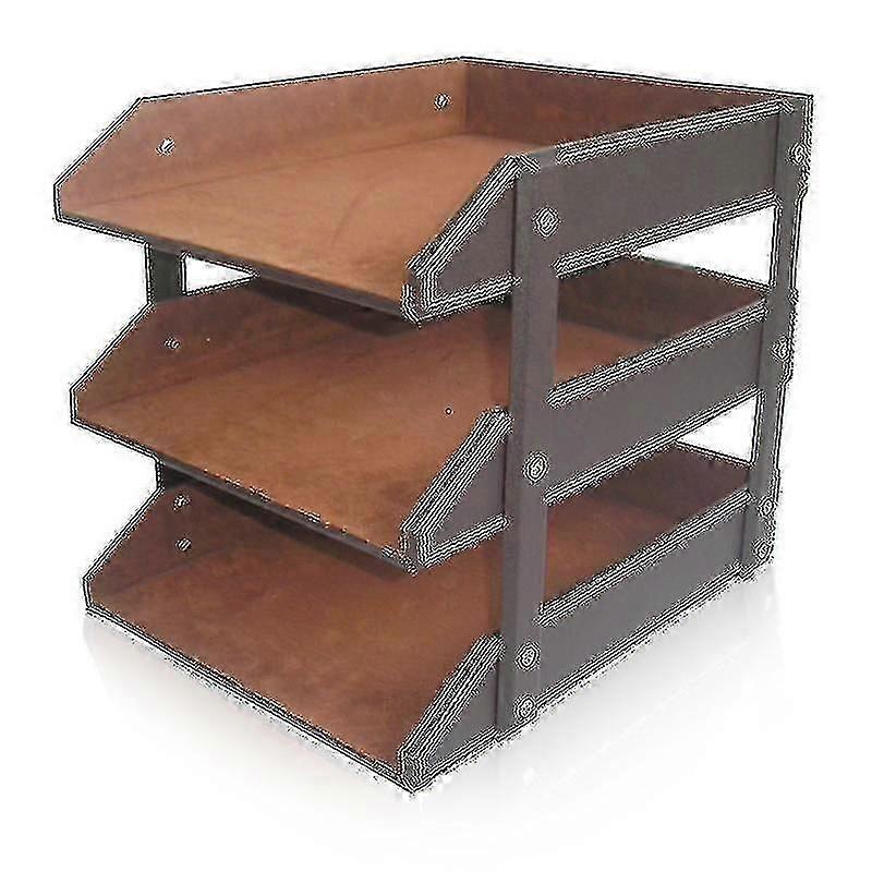 Leather Desk Organizer,Tier Stackable Document Tray