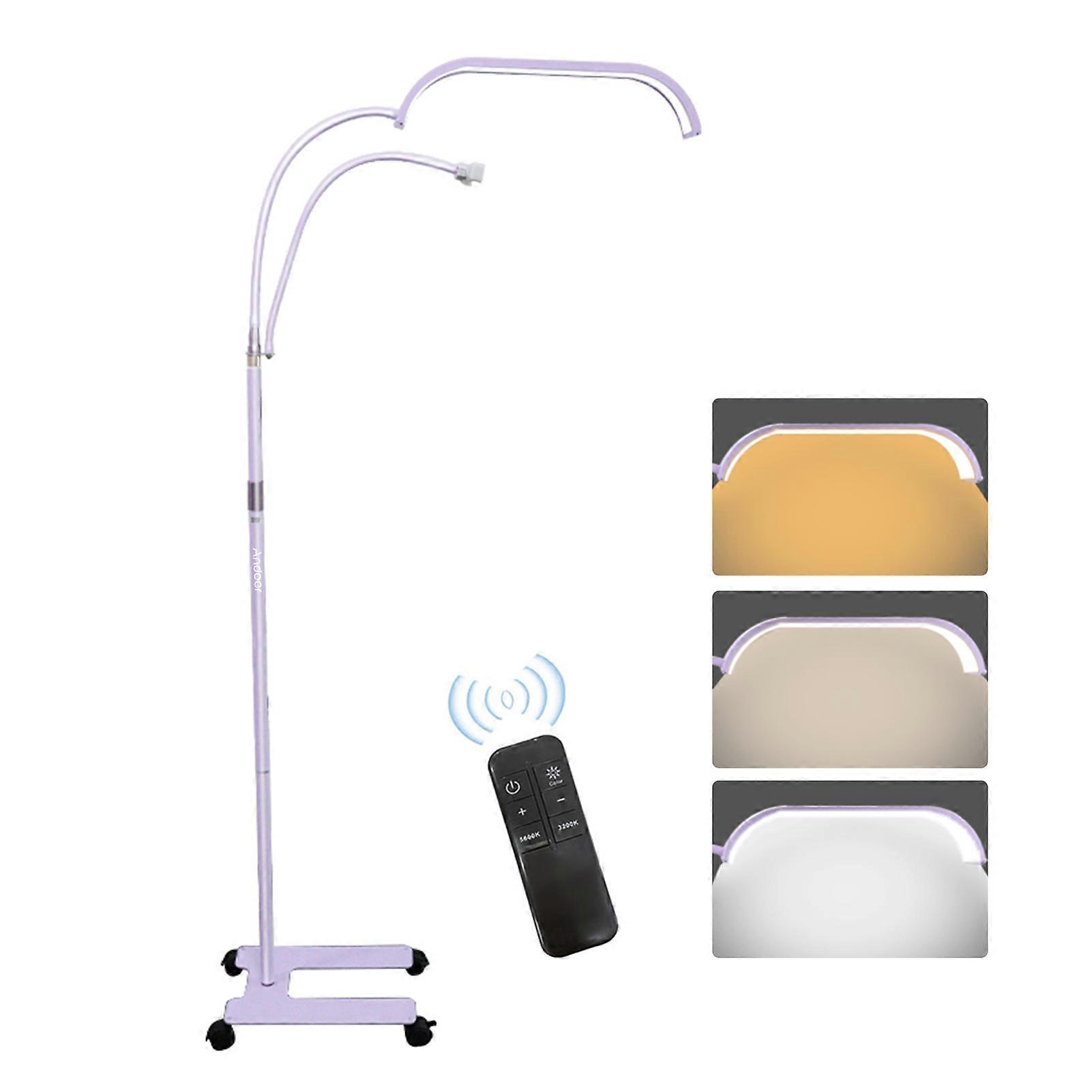 Andoer 36W LED 补光落地灯 LED 视频灯美容落地灯 3200K-5600K 可调光带可调滑轮灯支架手机支架遥控器