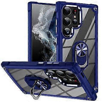 Compatible For Samsung Galaxy S25 Ultra Case Alloy Lens Frame PC + TPU Kickstand Phone Back Cover