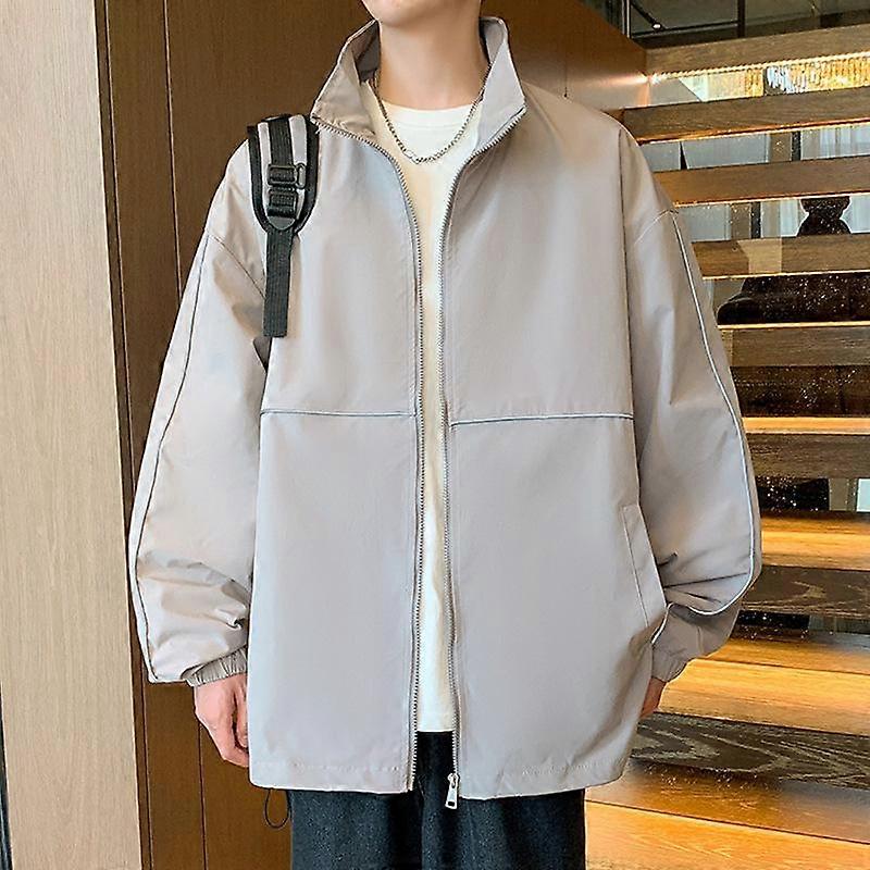 Men's Loose Youth Reflective Strips Outdoor Tooling Jacket Thin