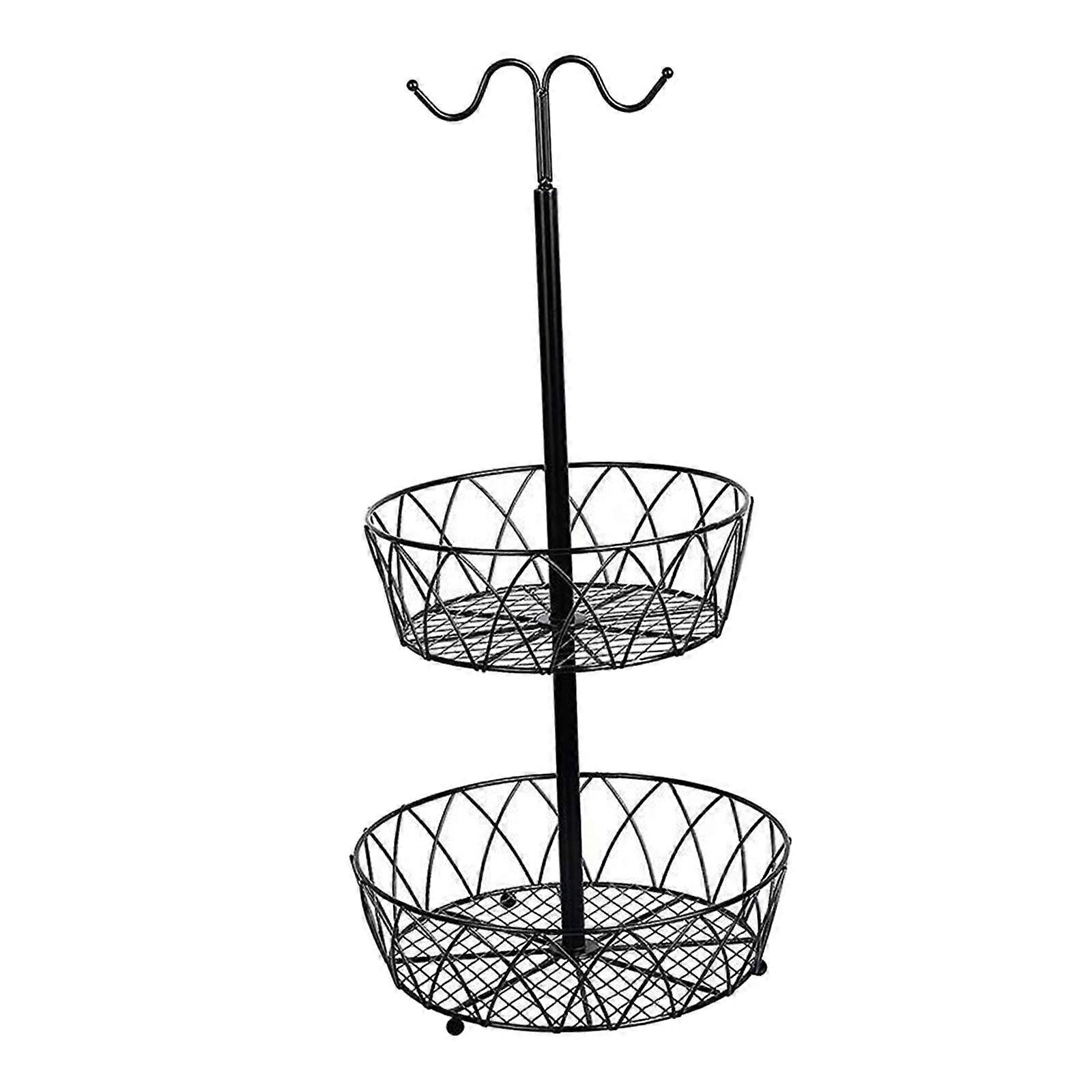 Fruit Basket with Banana Hanger Storage Fruit Holder for Countertop Kitchen